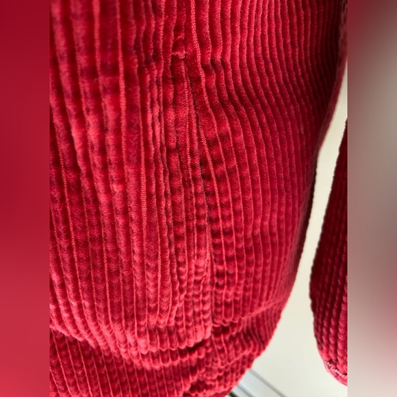 J. Jill Red Corduroy Jacket with Velvet Trim | Women's Sz LP - Picture 9 of 12
